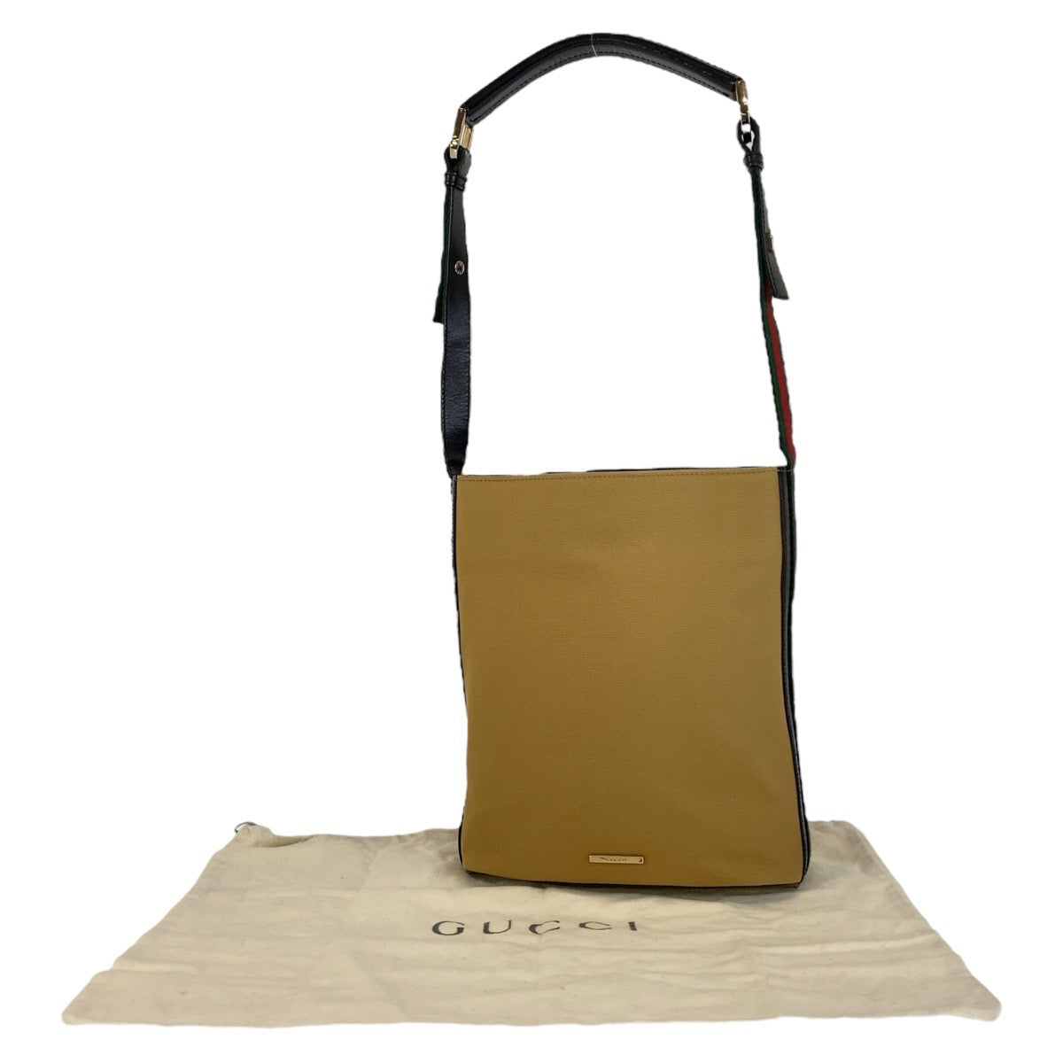 21462
GUCCI グッチ シェリーライン キャメル ブラック 黒 ゴールド金具 キャンバス / レザー 4286 ショルダーバッグ レディース ABP32