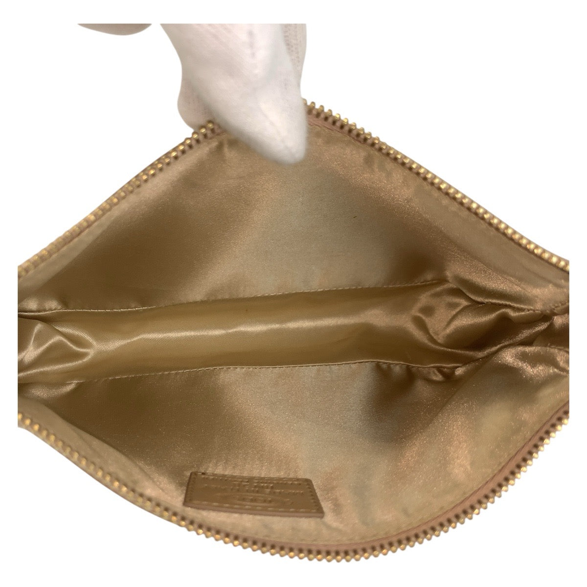 21530
TOD’S トッズ ベージュ ゴールド金具 レザー ショルダーバッグ アクセサリーポーチ レディース ABP15