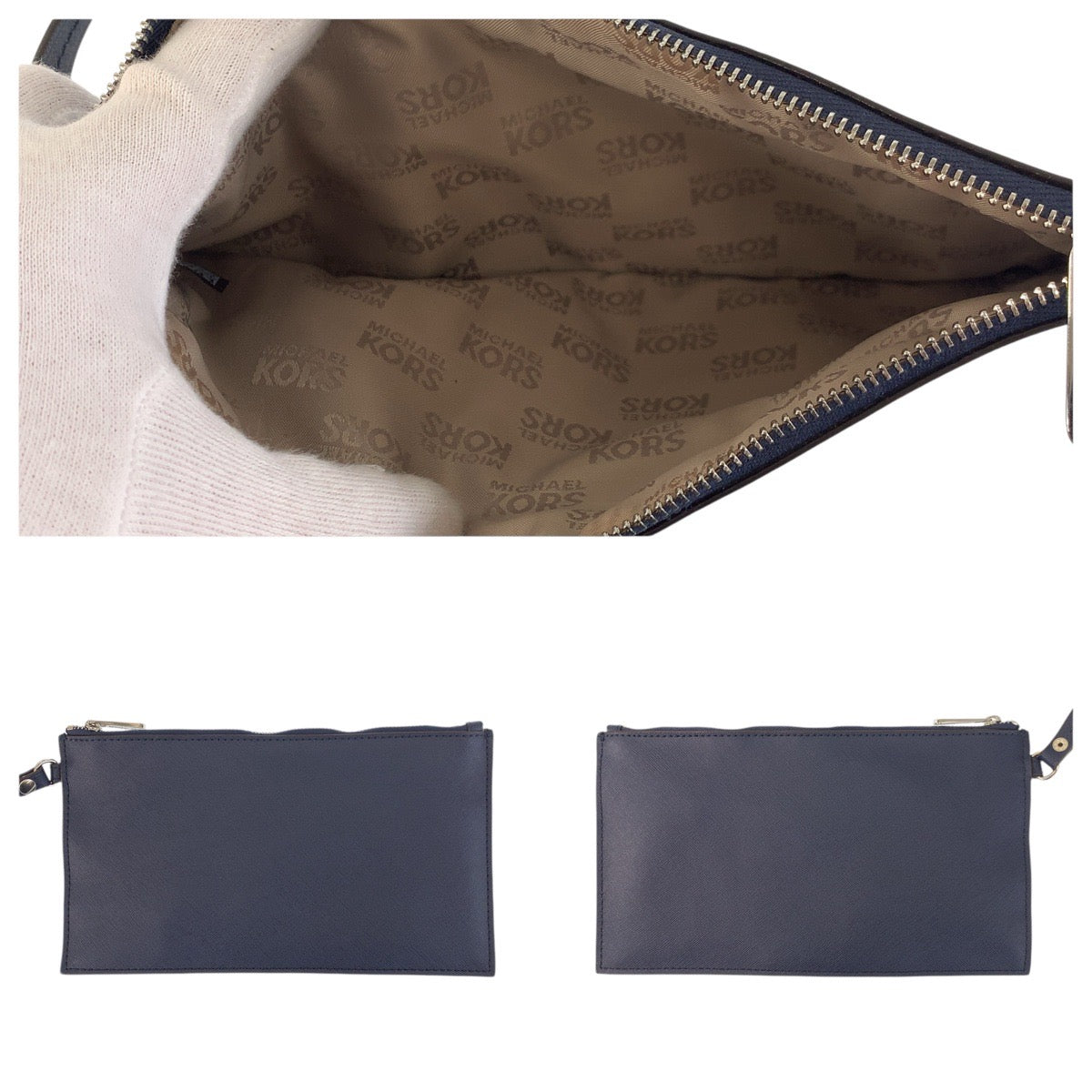 21531
Michael Kors マイケルコース リバーシブル ネイビー シルバー金具 レザー トートバッグ ショルダーバッグ レディース A18