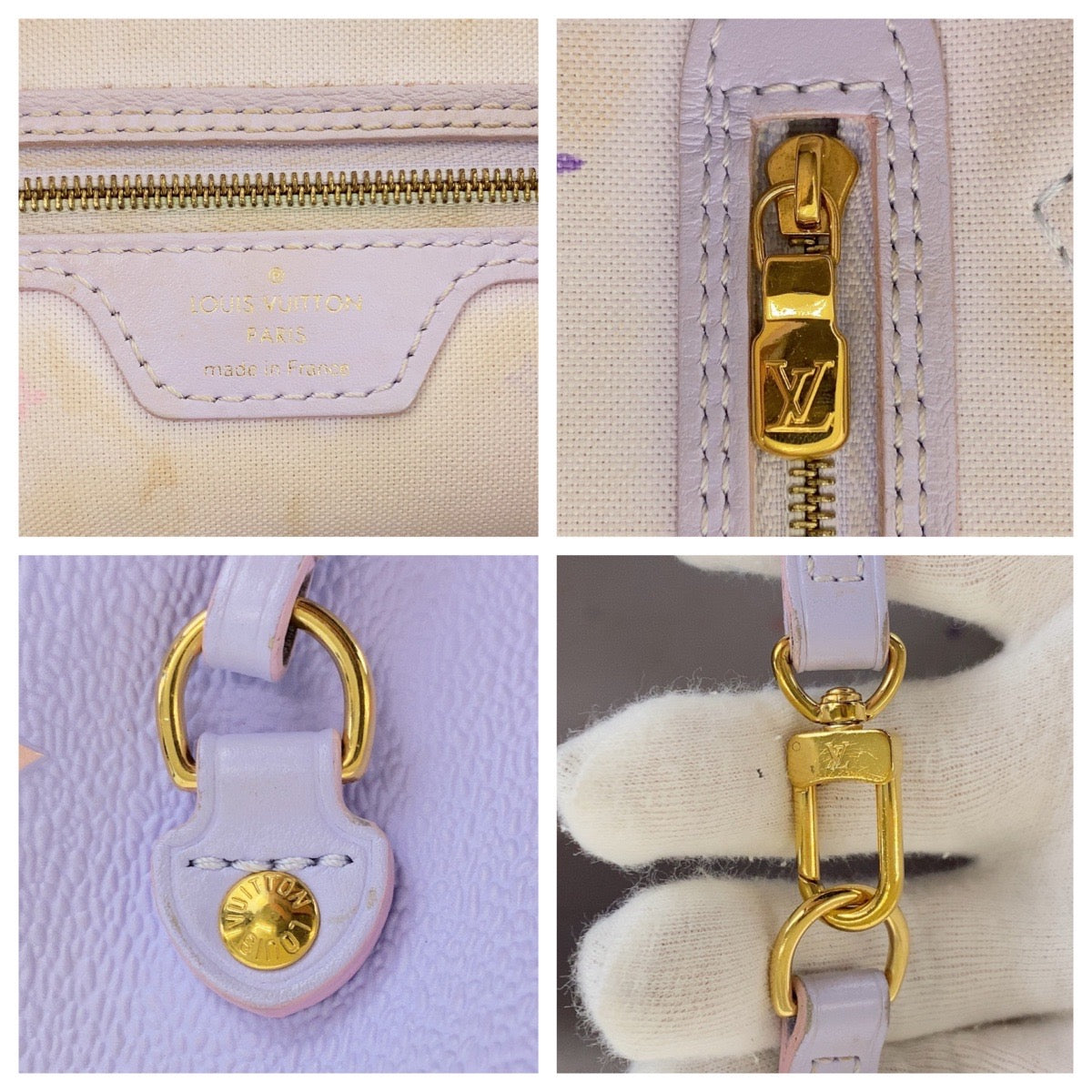 21593
LOUIS VUITTON ルイヴィトン ネヴァーフル MM スプリング イン ザ シティ サンライズパステル ピンク パープル ゴールド金具 PVC M46077 トートバッグ ショルダーバッグ レディース ABP180