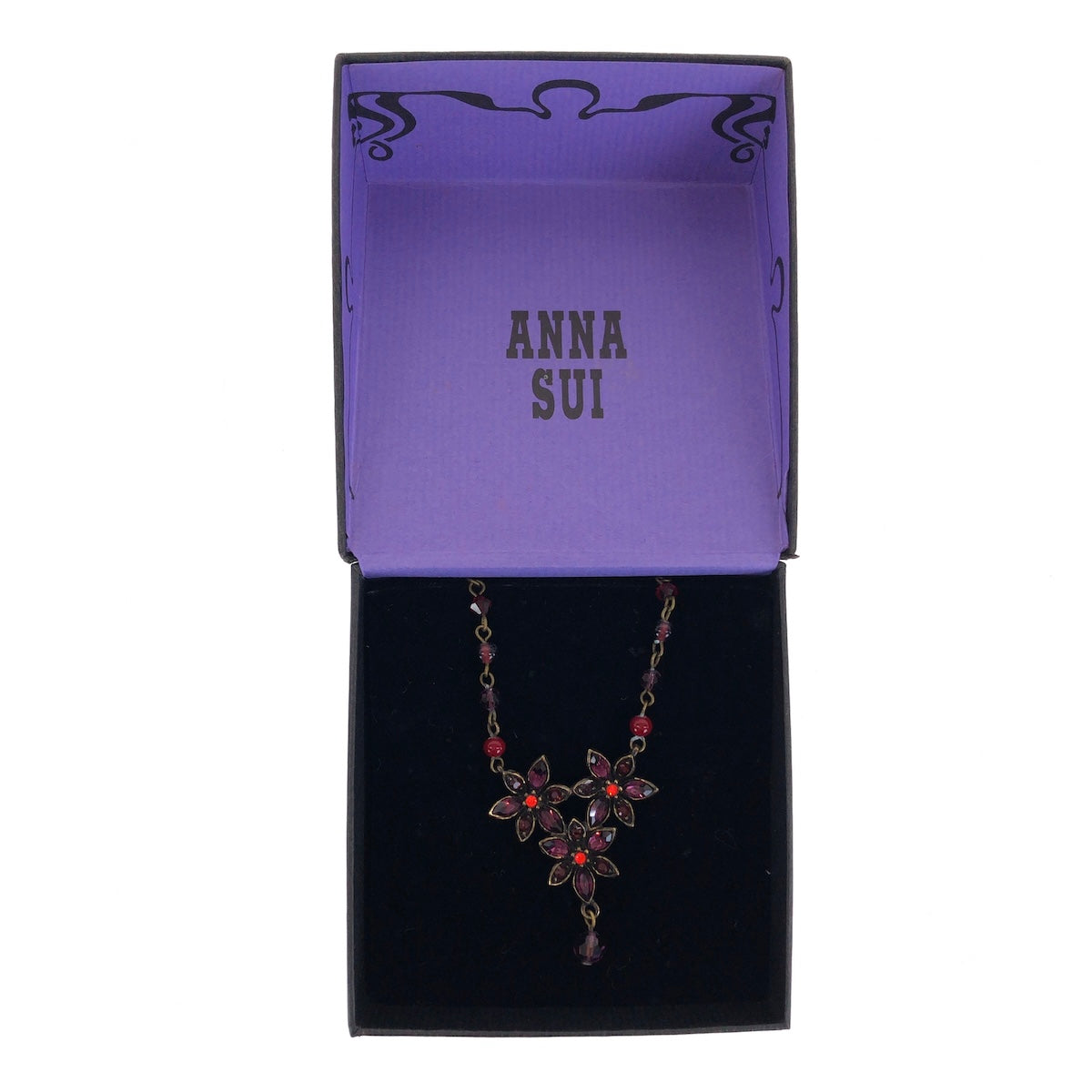 21600
ANNA SUI アナスイ ゴールド ブロンズ パープル ピンク メッキ / ラインストーン ビジュー ネックレス ペンダント レディース A2