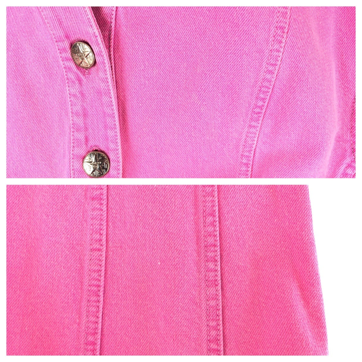 21659
CHANEL シャネル ココマーク サイズ36 ピンク ゴールド金具 コットン P70707V62121 デニムジャケット ジージャン アウター レディース A215