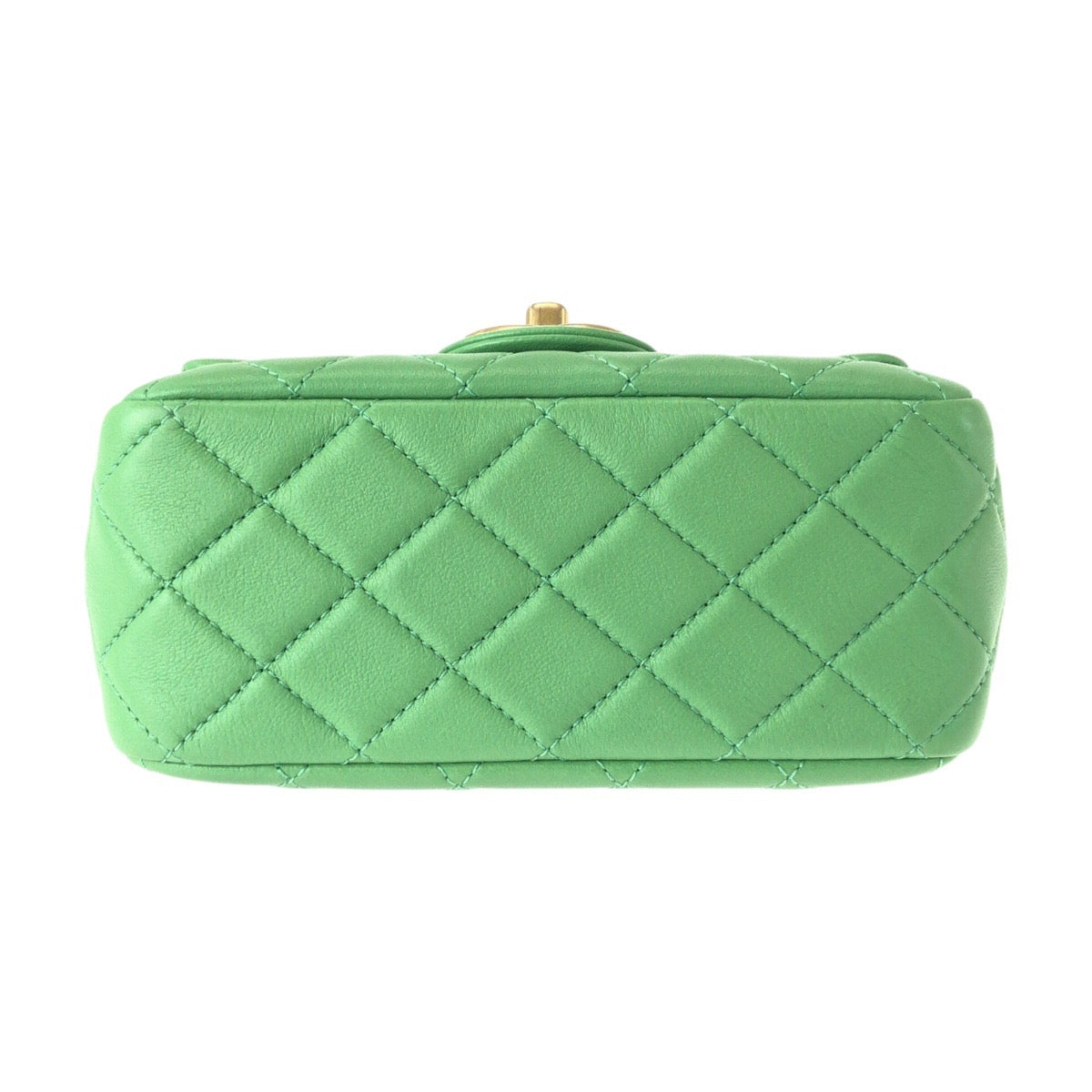 21661
CHANEL シャネル マトラッセ ミニマト ココマーク グリーン ゴールド金具 ラムスキン ビジュー チェーンショルダーバッグ レディース A648