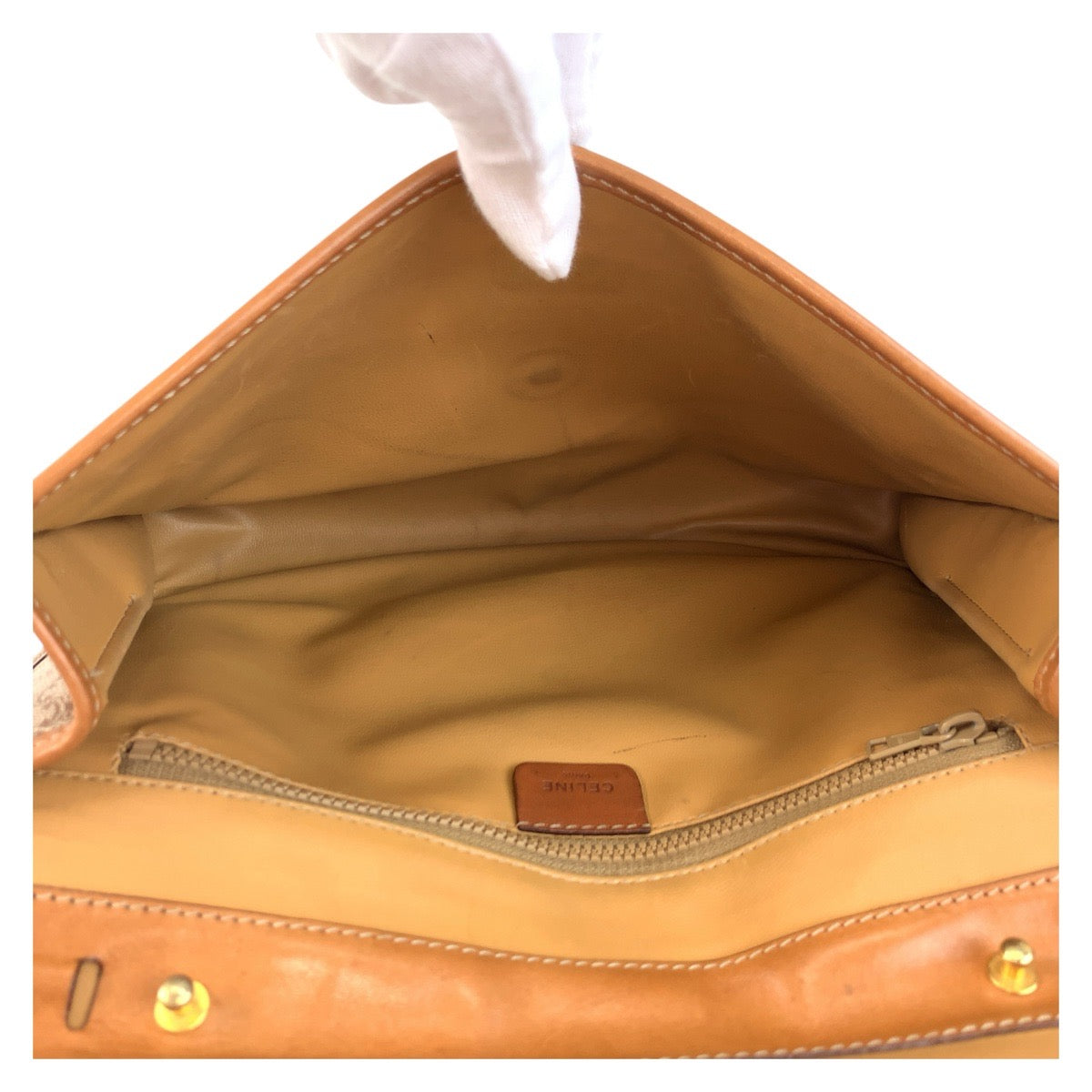 21666
CELINE Macadam Brown Gold Hardware PVC / Leather M08 Clutch Bag Second Bag Women's AB