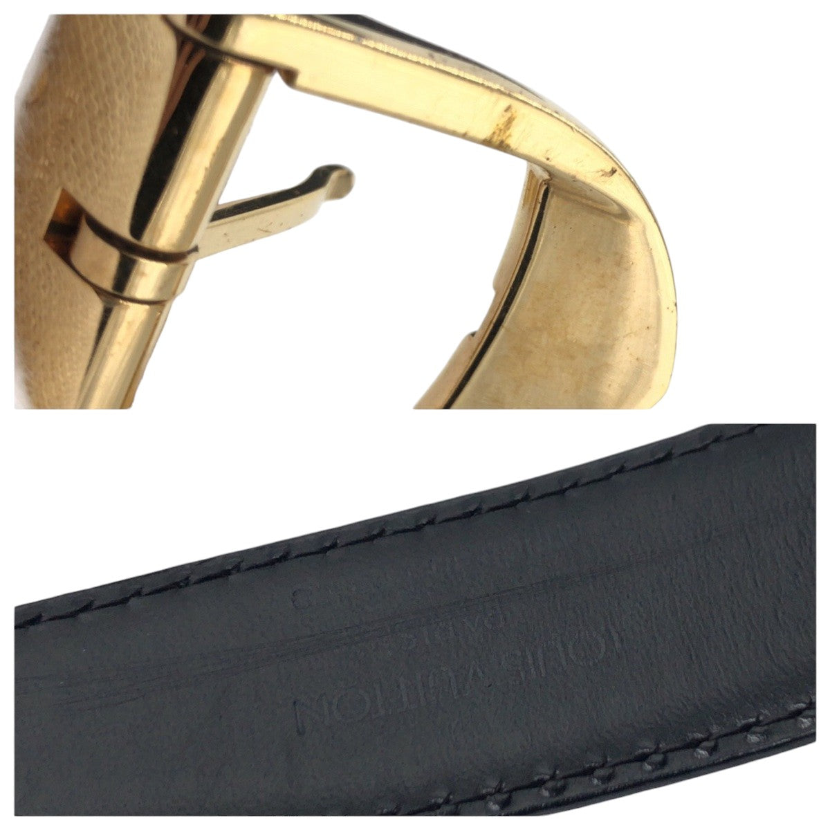 21732
LOUIS VUITTON ルイヴィトン エピ サンチュール 85cm/34インチ ブラック 黒 ゴールド レザー / メタル M6832 ベルト 男女兼用 メンズ AB12