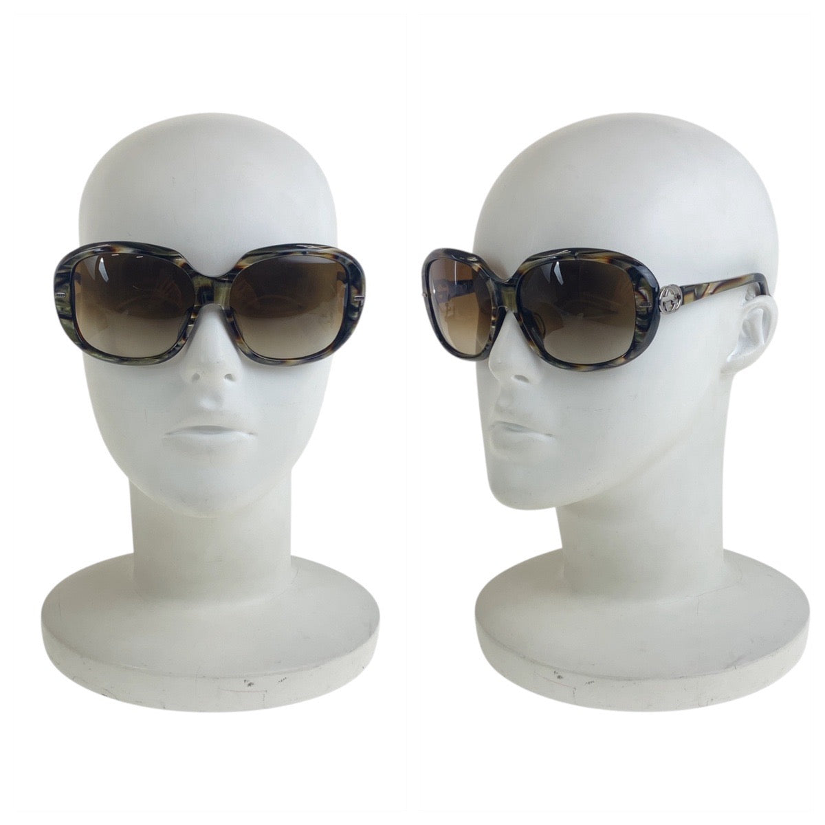 21843
GUCCI グッチ インターロッキング マーブル シルバー ブラウン プラスチック GG 2994/K/S SVFCC 60▫︎15 115 サングラス ウェリントン レディース AB14