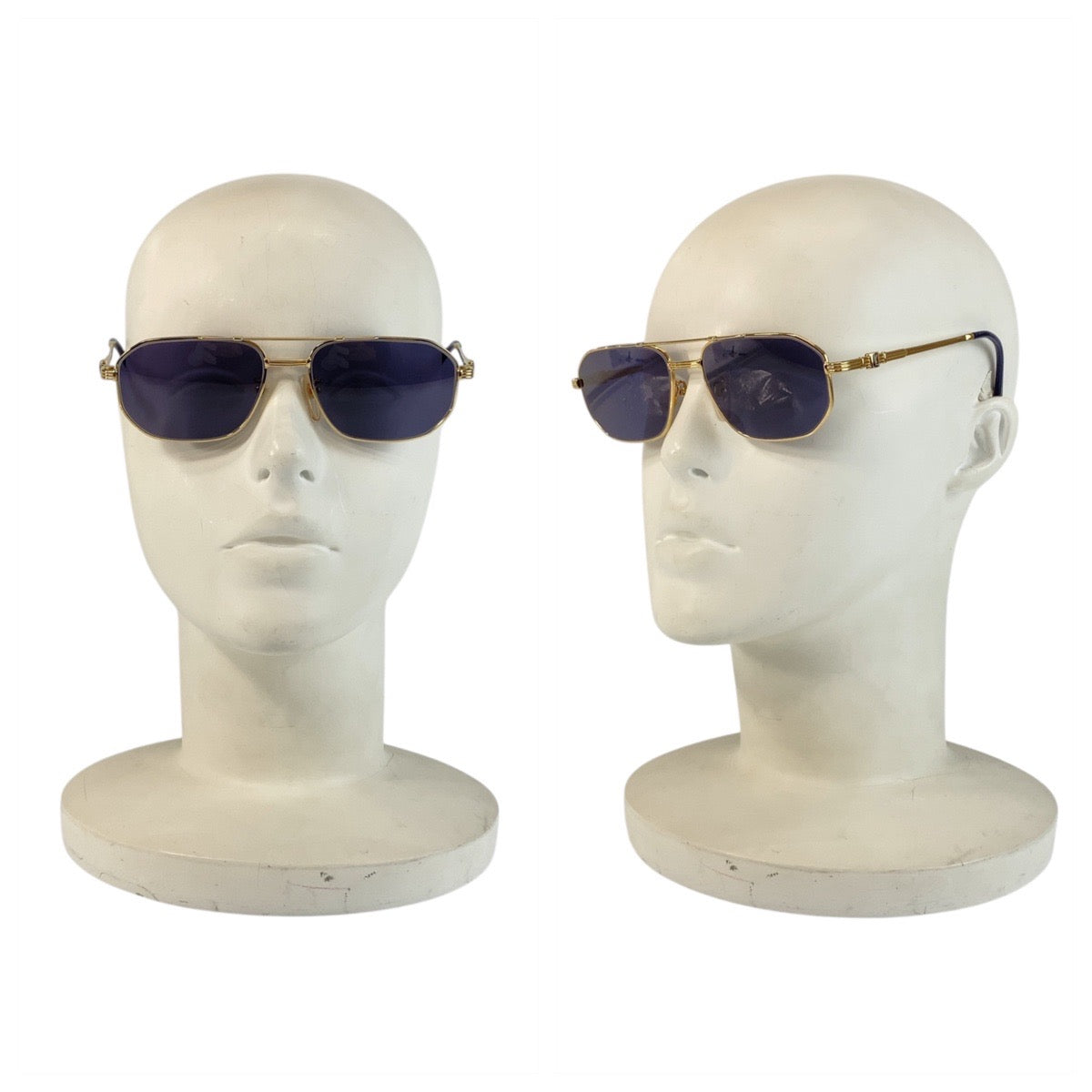 21847
YVES SAINT LAURENT イヴ サンローラン ヴィンテージ YSL ゴールド ネイビー メッキ 55▫︎16 142 サングラス 男女兼用 ウェリントン レディース ABP18