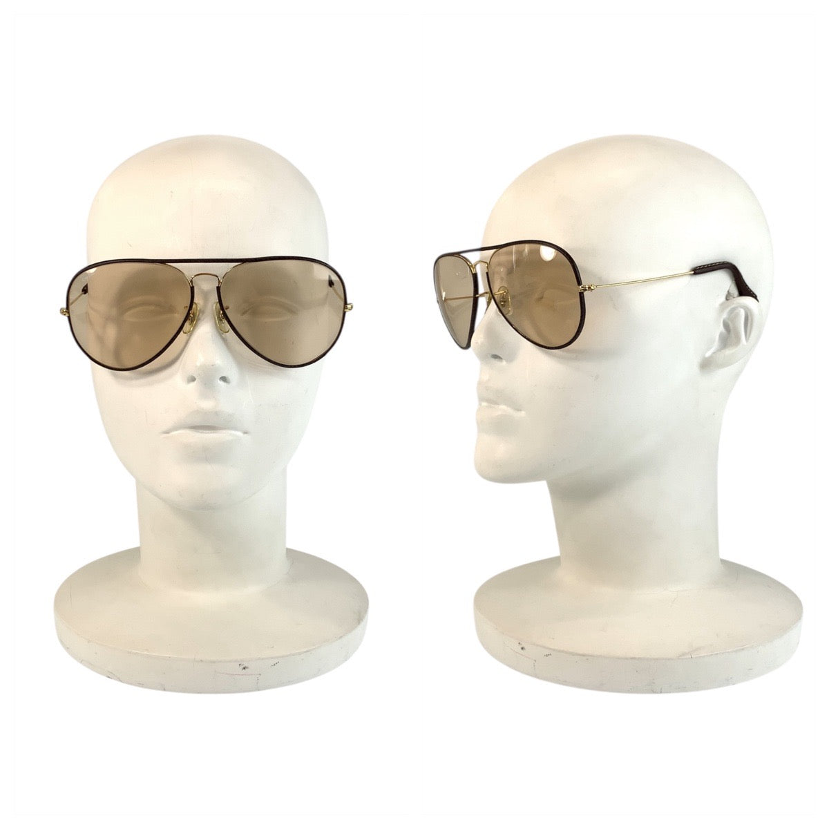 21861
Ray-Ban レイバン Vintage B&L Brown Gold Hardware Leather / Metal 62▫︎14 Sunglasses Teardrop Men's A36