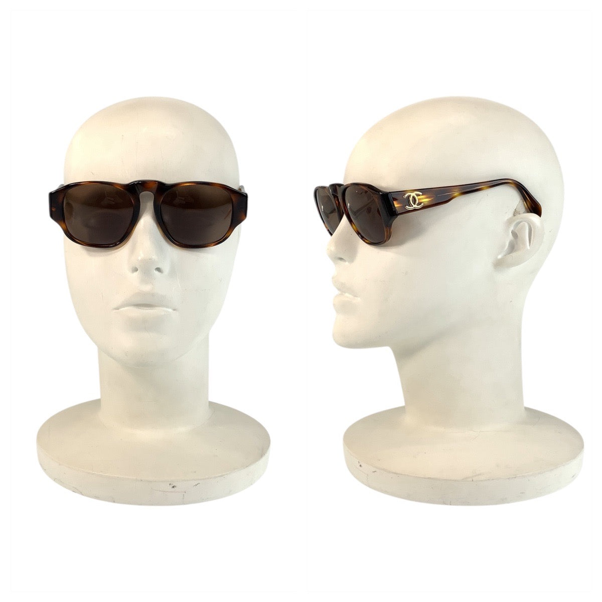 21866
CHANEL Coco Mark Marble Brown Gold Hardware Plastic 01452 91235 Sunglasses Wellington Women's A30