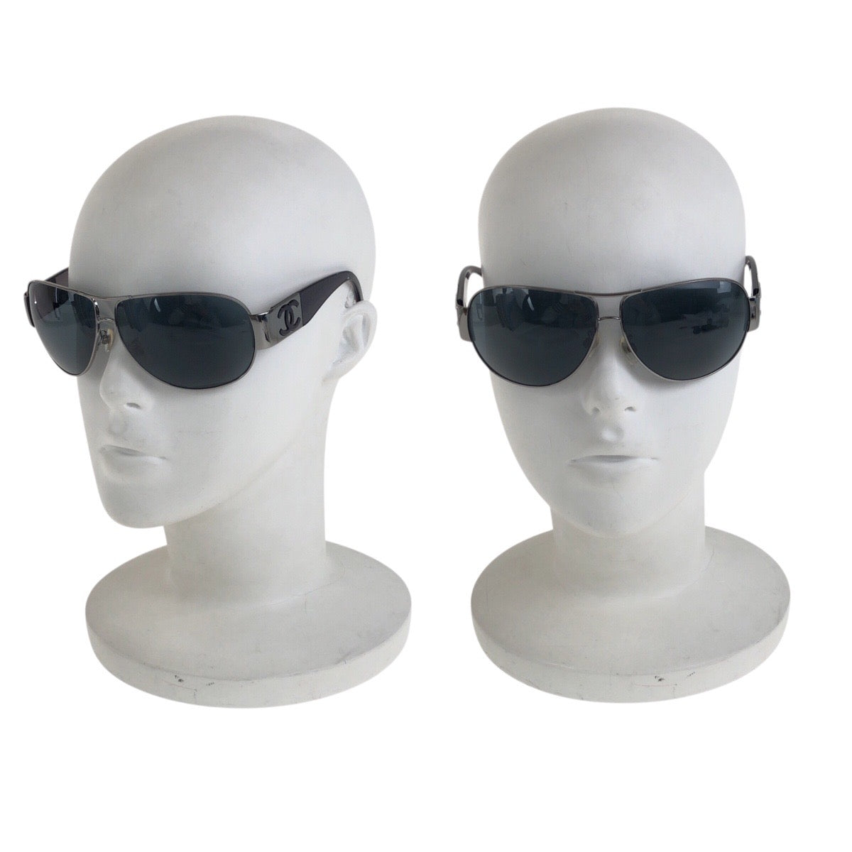21872
CHANEL Coco Mark Gray Silver Hardware Plastic / Metal 4128 c.108/87 64□11 125 Sunglasses Eyeglasses Unisex Teardrop Ladies A30
