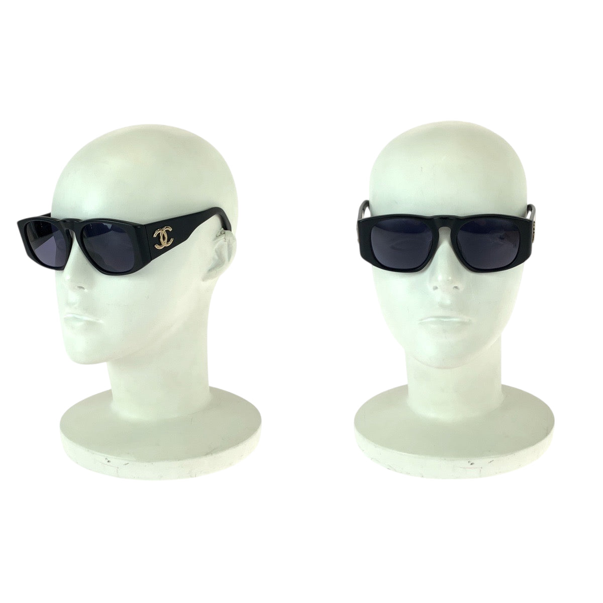 21873
CHANEL Coco Mark Black Gold Hardware Plastic 01451 90405 Sunglasses Glasses Unisex Square Ladies A30