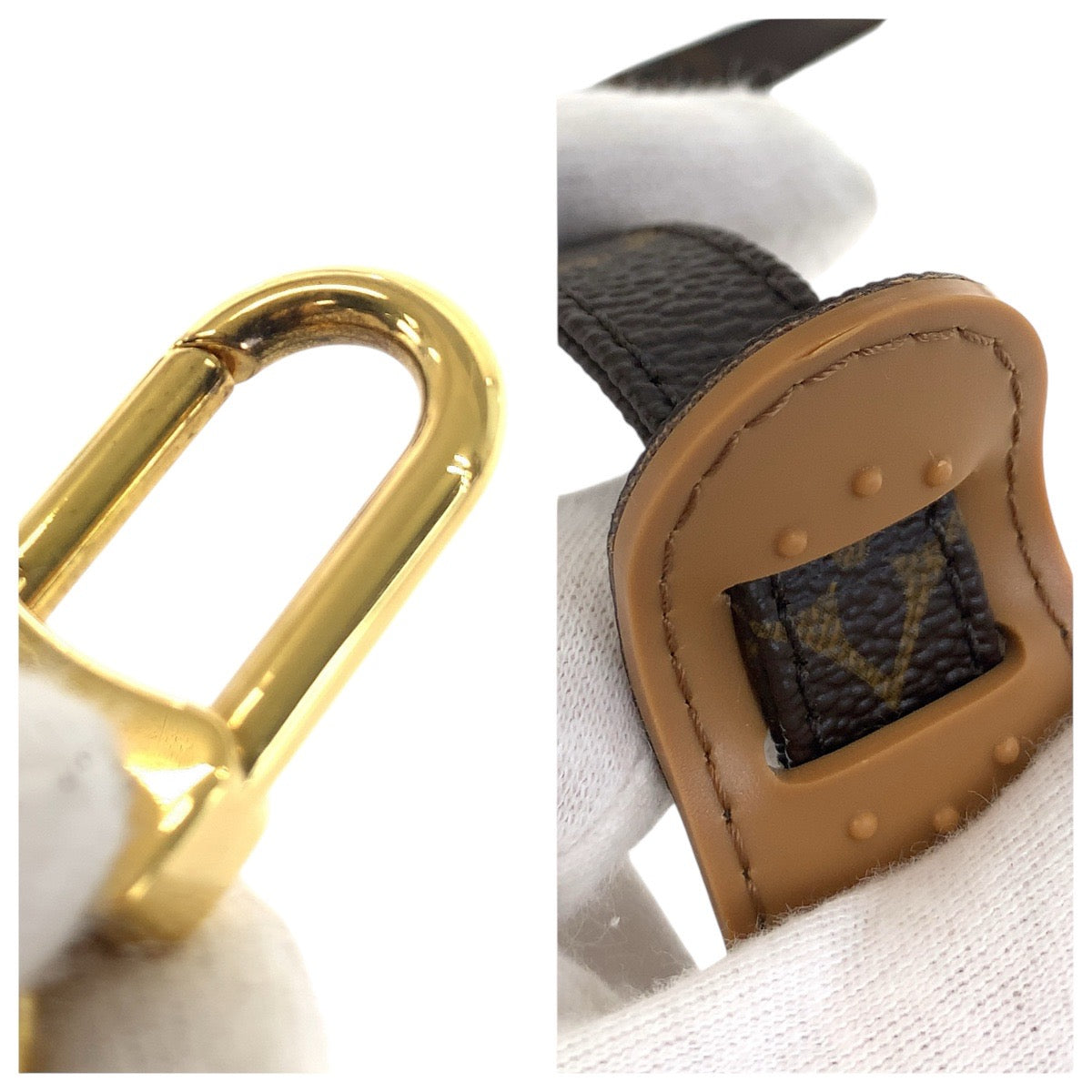 21886
LOUIS VUITTON ルイヴィトン モノグラム ブラウン ゴールド金具 PVC J52315 ショルダーストラップ レディース A28