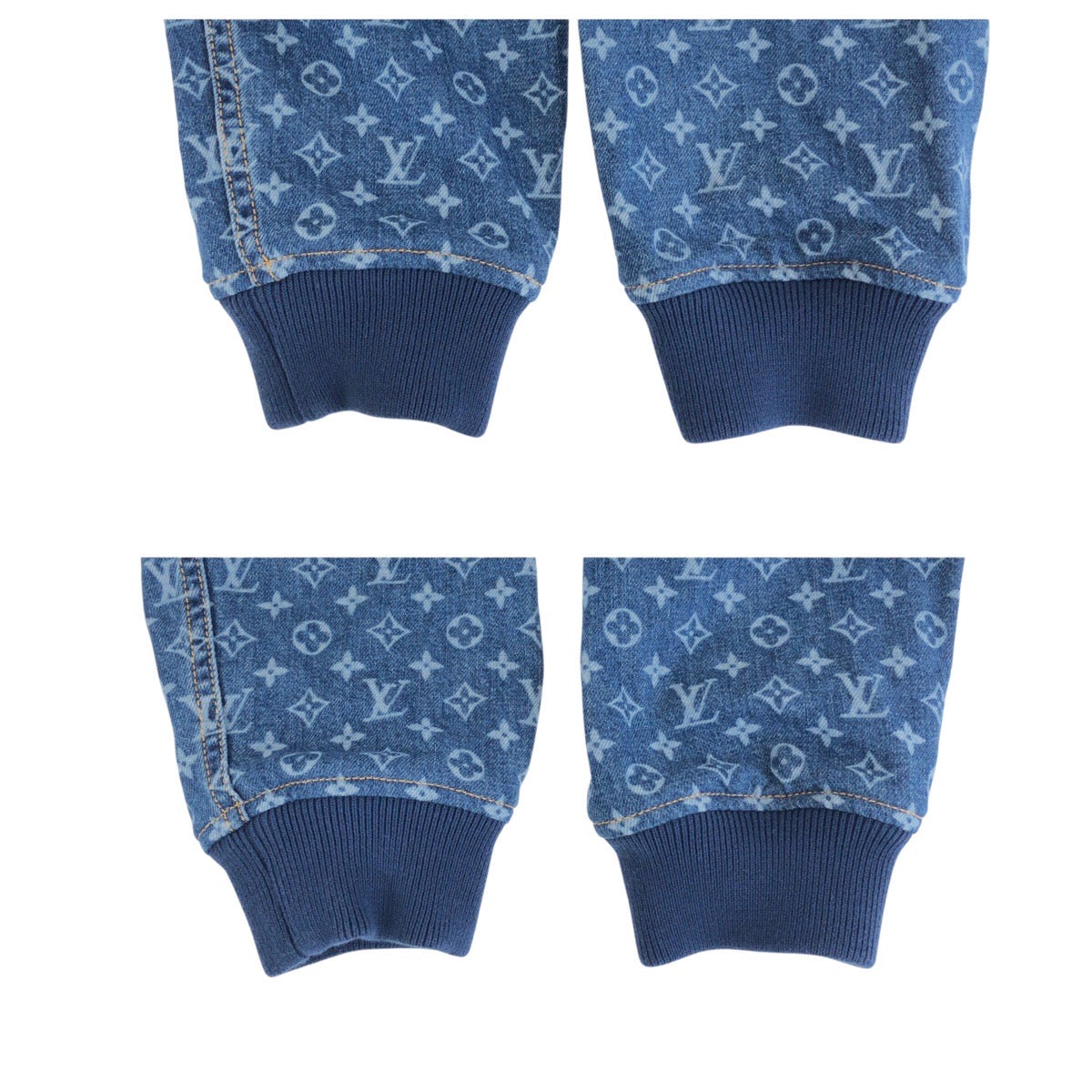 21908
LOUIS VUITTON ルイヴィトン 25SS クロップド モノグラム デニム ボンバージャケット サイズ40 定価475,200円 ブルー ゴールド金具 コットン 1AI174 デニムジャケット Gジャン アウター レディース SA330