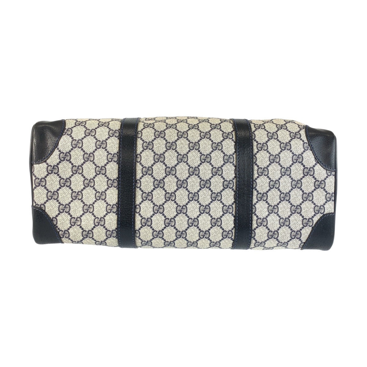 21979
GUCCI Vintage GG Supreme Navy Gray Gold Hardware PVC / Leather 58 012 468 40 Boston Bag Unisex Ladies ABP42