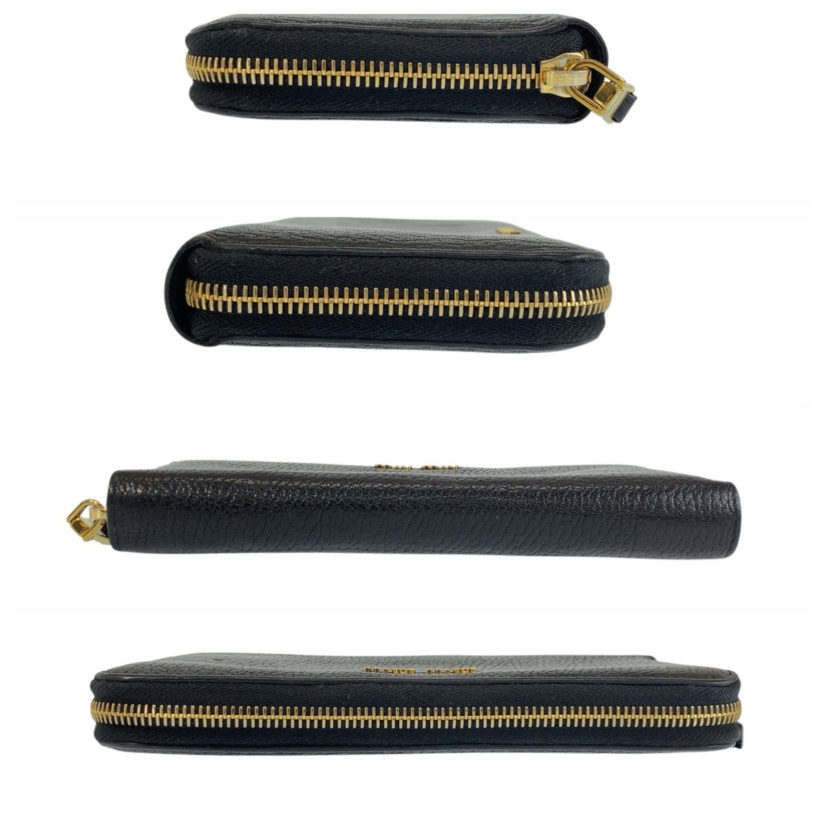 21995
MIUMIU Black Gold Hardware Leather Long Wallet for Women ABP21