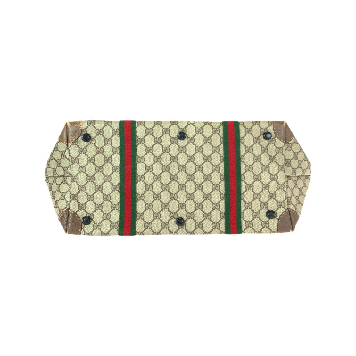 22043
GUCCI Vintage Sherry Line Old Gucci Beige Green Red GG Supreme Canvas / Leather 012 39 6211 Boston Bag Shoulder Bag Ladies ABP42