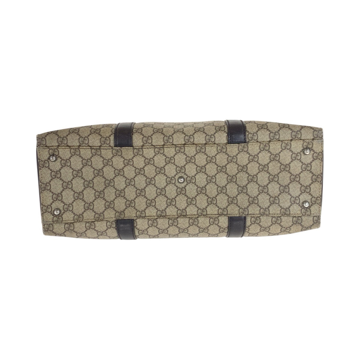 22044
GUCCI Brown Beige GG Supreme Canvas / Leather 114262 Business Bag Handbag Men's AB37
