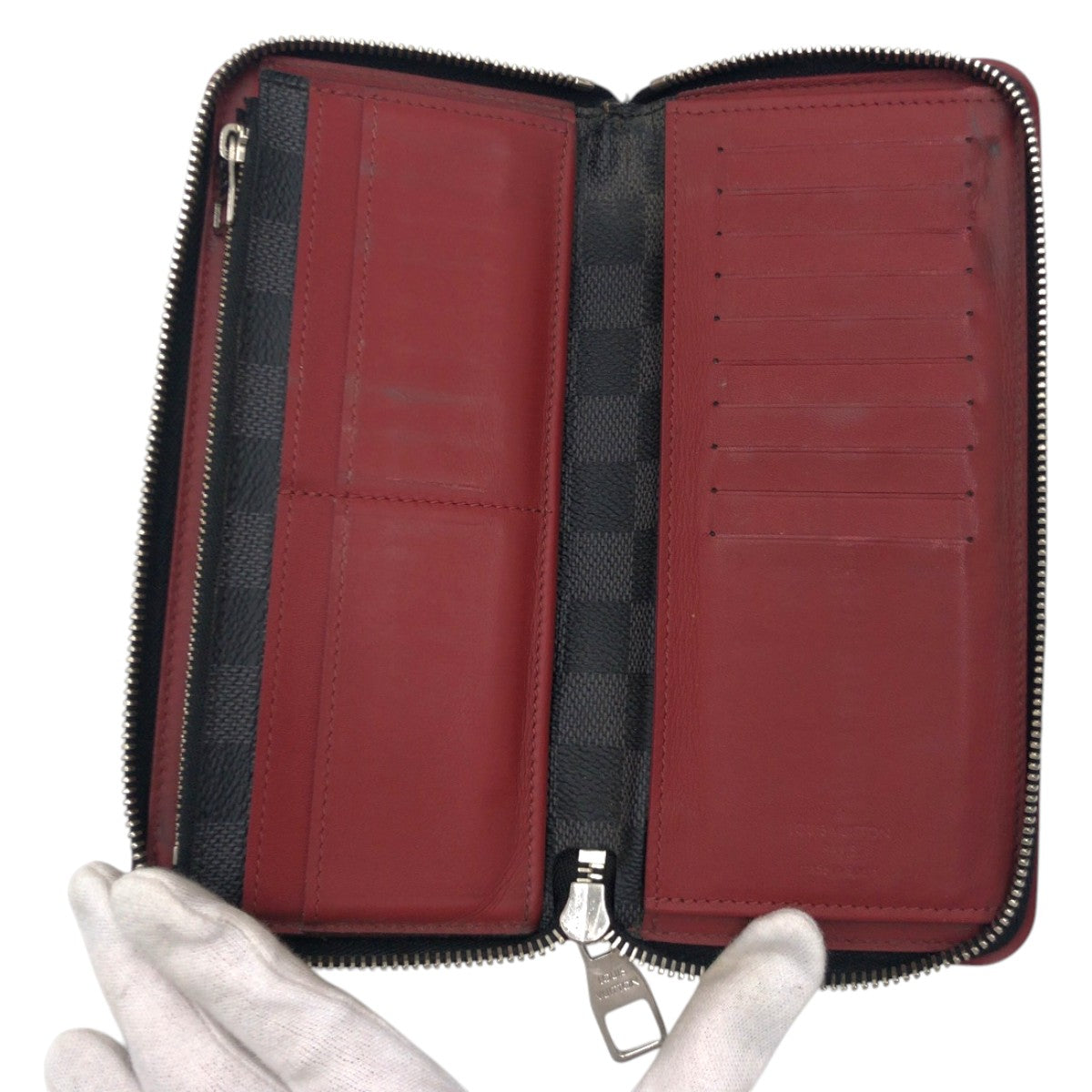 22059
LOUIS VUITTON Louis Vuitton Damier Graphite Zippy Wallet Vertical Black Red PVC N63304 Long Wallet Unisex Men's B7