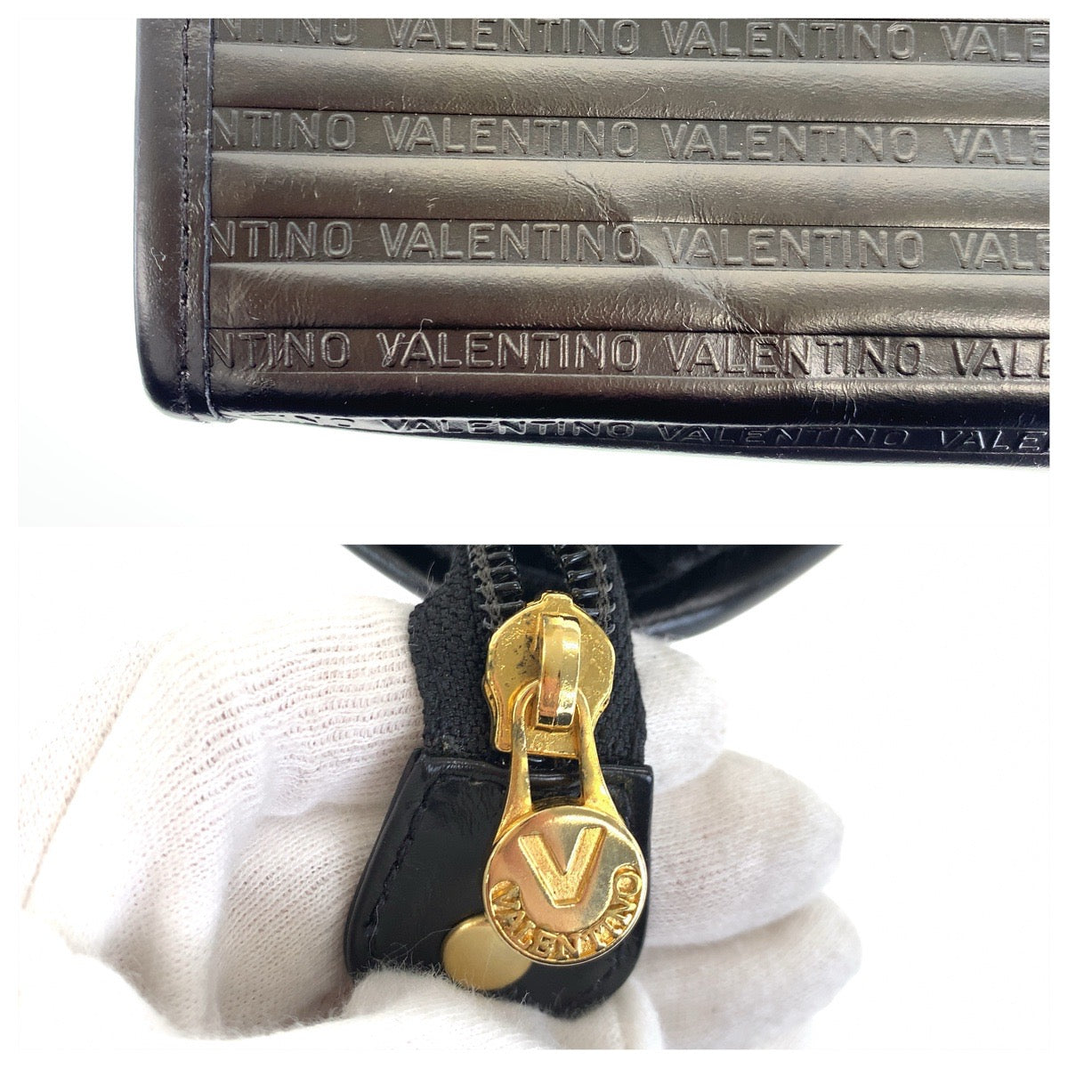 22066
MARIO VALENTINO マリオ ヴァレンティノ ブラック 黒 ゴールド金具 レザー クラッチバッグ セカンドバッグ メンズ ABP2