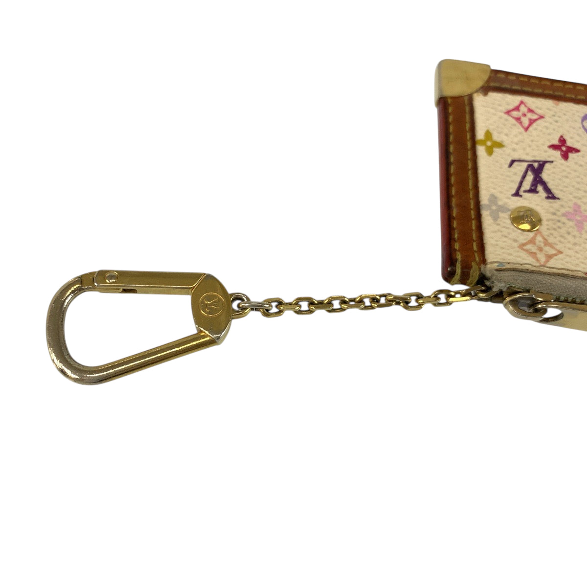 22107
LOUIS VUITTON Louis Vuitton Monogram Multicolore Pochette Clefs Blanc Brown Gold Hardware PVC M92665 Coin Purse Men's AB