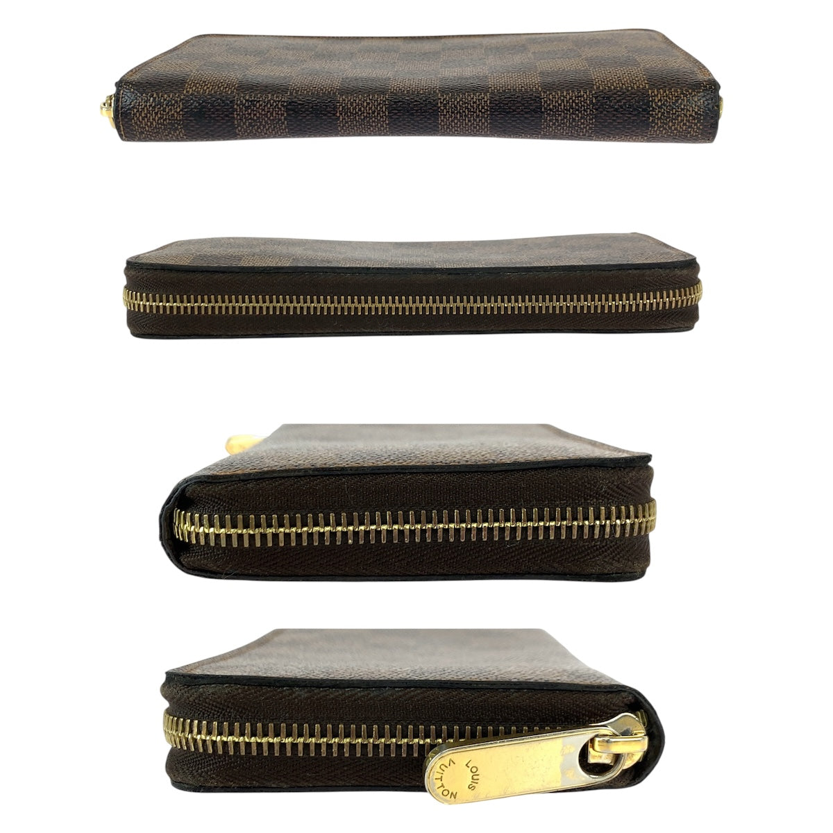 22115
LOUIS VUITTON ルイヴィトン ダミエ ジッピーウォレット ブラウン ゴールド金具 PVC N60015 長財布 ラウンドファスナー メンズ ABP23