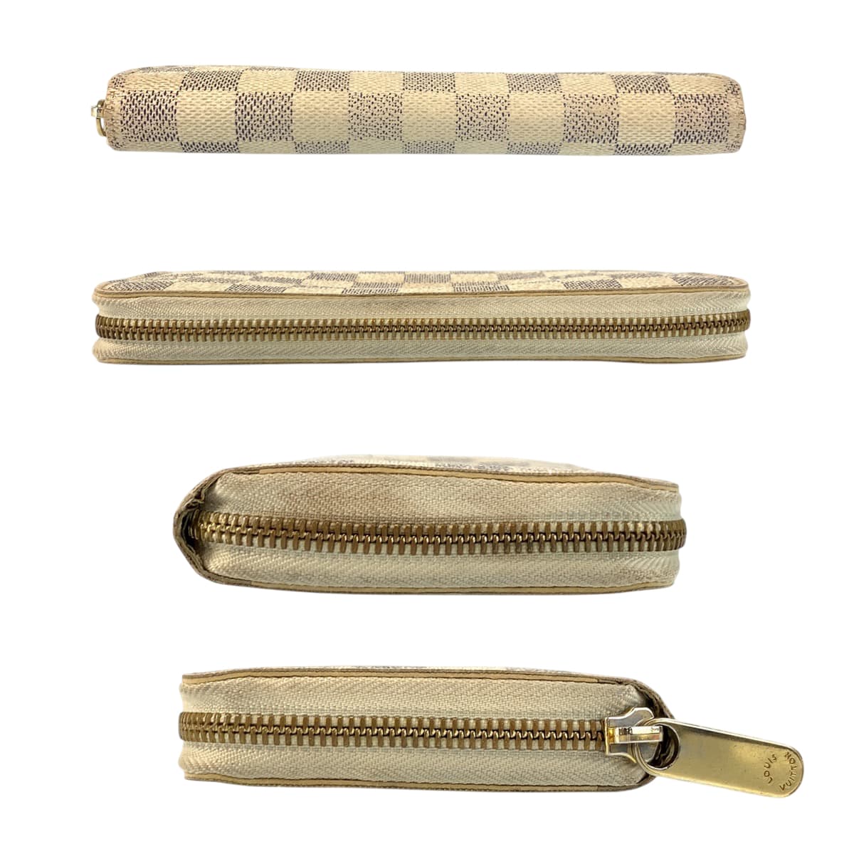 22116
LOUIS VUITTON ルイヴィトン ダミエアズール ジッピー ウォレット ホワイト グレー ゴールド金具 PVC N60019 長財布 ロングウォレット レディース AB16