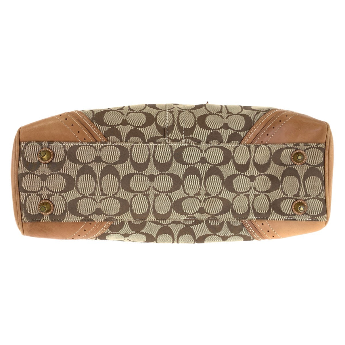 22163
COACH コーチ シグネチャー タッセル ブラウン ベージュ ゴールド金具 キャンバス / レザー 10508 トートバッグ ハンドバッグ レディース AB5