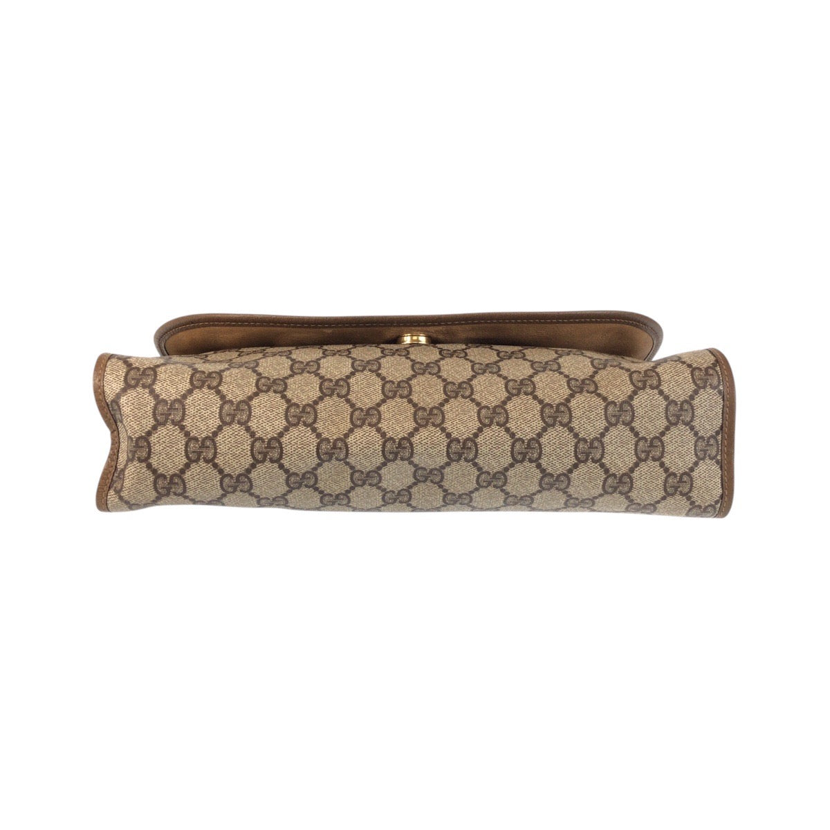 22174
GUCCI Vintage Sherry Line Old Gucci Beige Brown Gold Hardware PVC / Leather 89 01 031 Clutch Bag Second Bag Men's ABP23