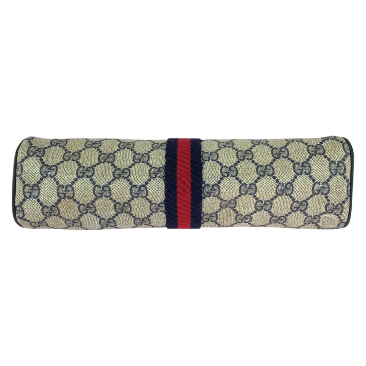 22176
GUCCI Vintage Sherry Line Gray Navy Gold Hardware GG Supreme Canvas 41 02 017 Clutch Bag Second Bag Men's AB15