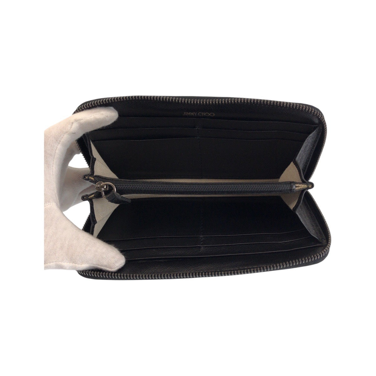 22207
JIMMY CHOO ジミーチュウ スタースタッズ ブラック 黒 シルバー金具 レザー 4BVZ0M 長財布 ロングウォレット レディース AB7