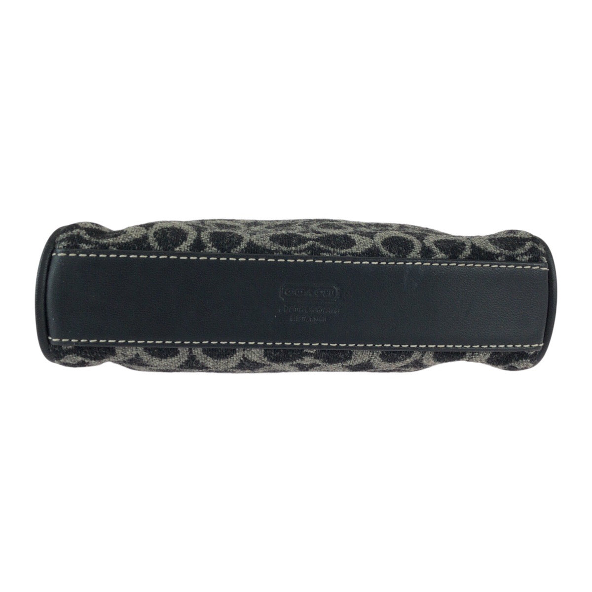 22221
COACH コーチ ミニシグネチャー ブラック 黒 グレー シルバー金具 ウール / レザー FO J 8132 ハンドバッグ アクセサリーポーチ レディース A10