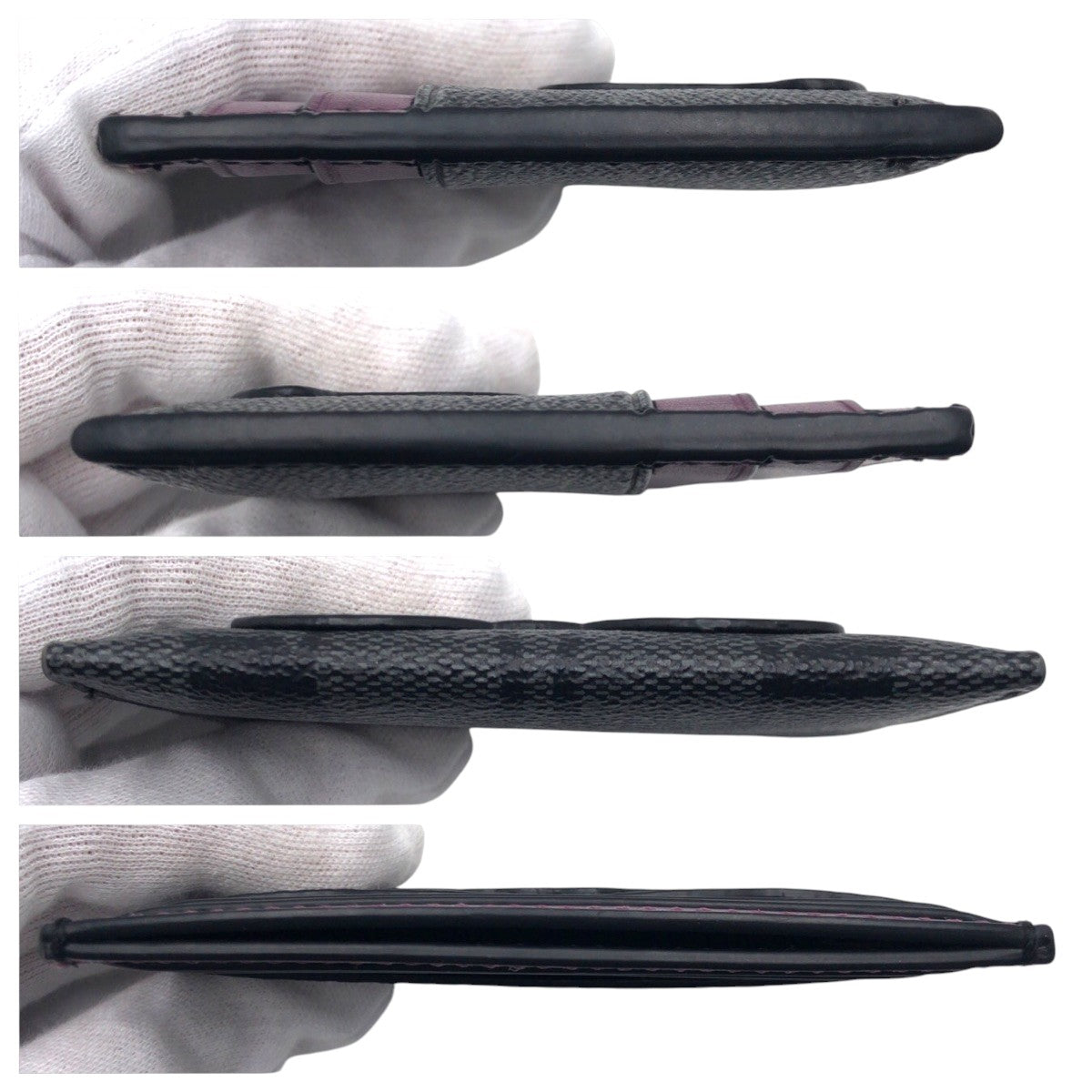 22246
COACH コーチ ディズニーコラボ シグネチャー ブラック 黒 パープル レザー M1991 カードケース パスケース 名刺入れ レディース A4