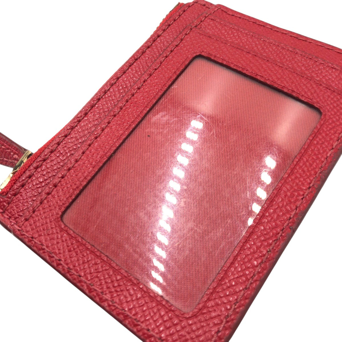 22298
COACH Red Leather L1878 Coin Card Case Women's AB