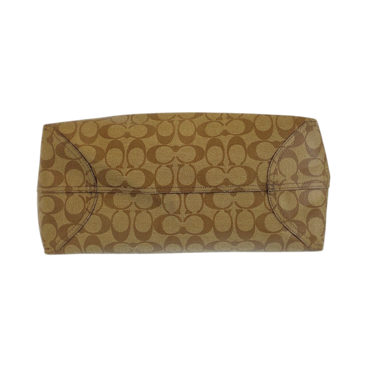 22319
COACH コーチ シグネチャー ベージュ ブラウン ゴールド金具 PVC / レザー 5696 トートバッグ ショルダーバッグ レディース AB6