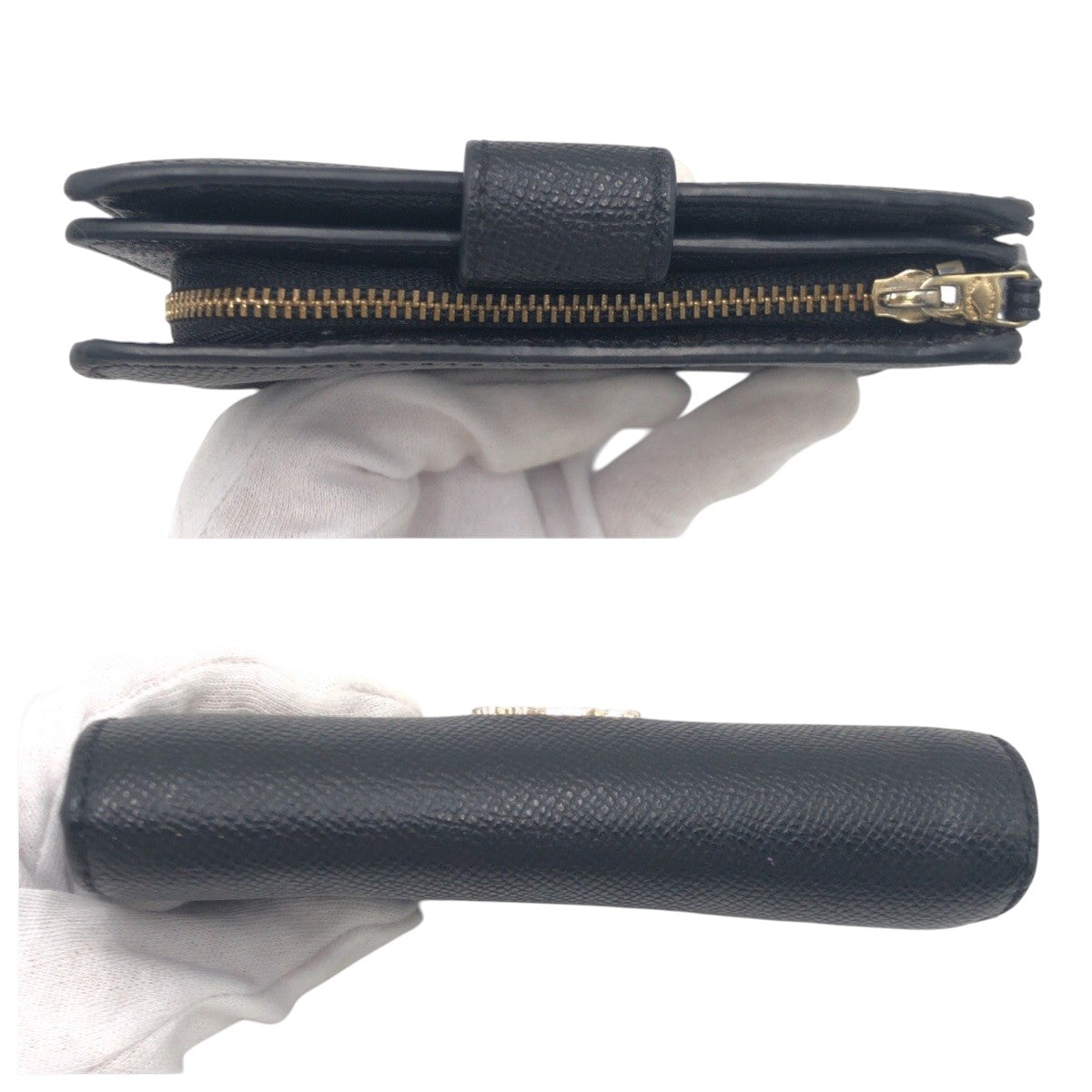 22339
COACH コーチ ブラック 黒 レザー 二つ折り財布 折り財布 コンパクトウォレット レディース ABP3