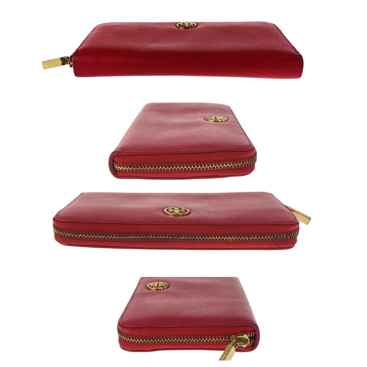22344
Tory Burch Pink Gold Hardware Leather Zip Around Wallet for Women AB3