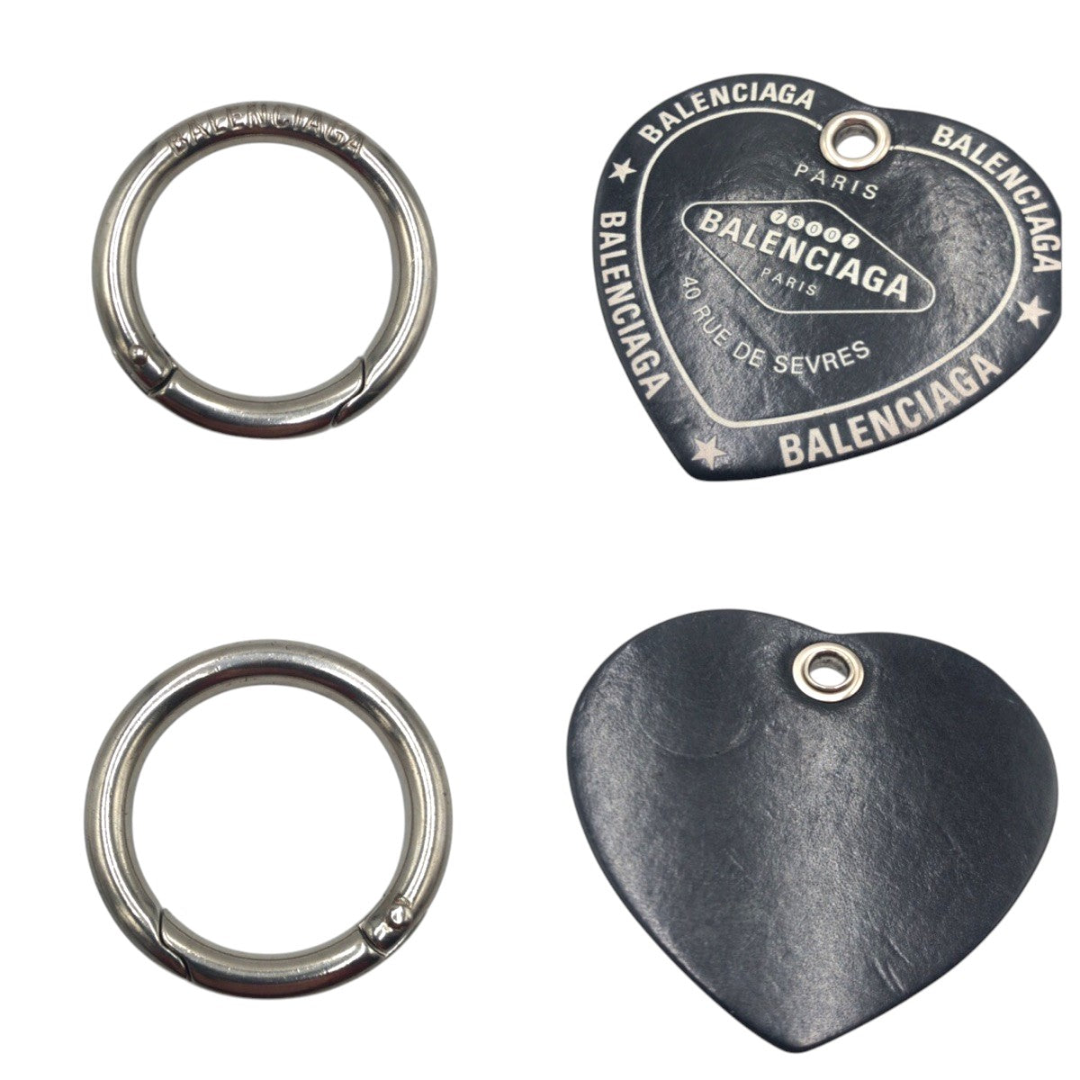 22348
BALENCIAGA バレンシアガ ハートモチーフ ブラック 黒 レザー キーホルダー キーチェーン レディース AB5