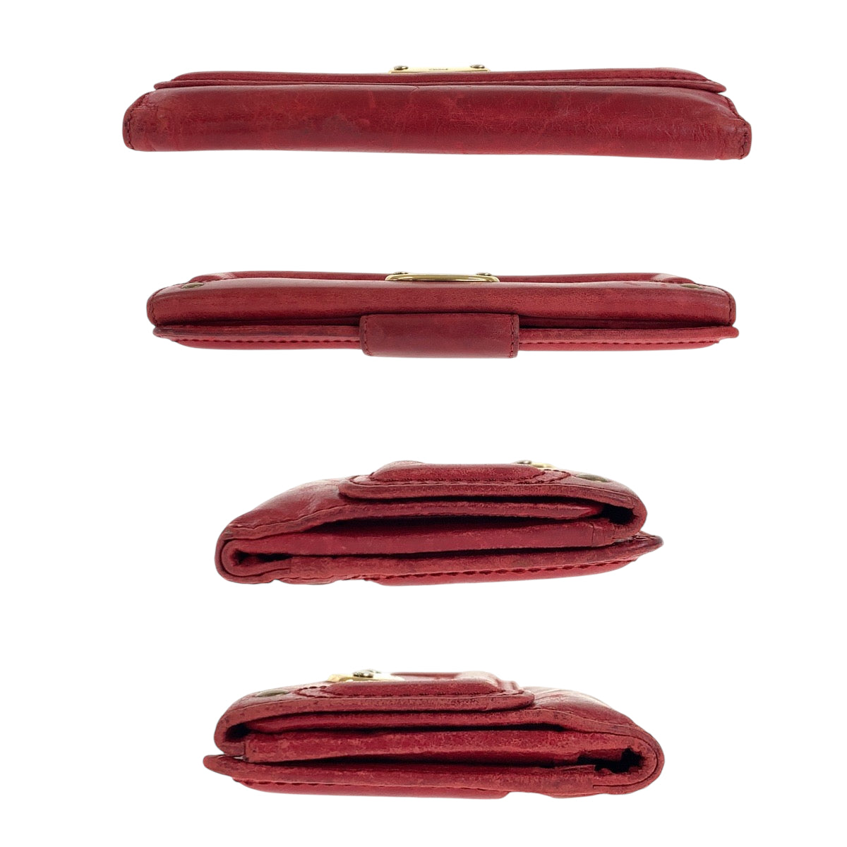 22368
Chloe クロエ レッド ゴールド金具 レザー 長財布 ロングウォレット レディース AB3