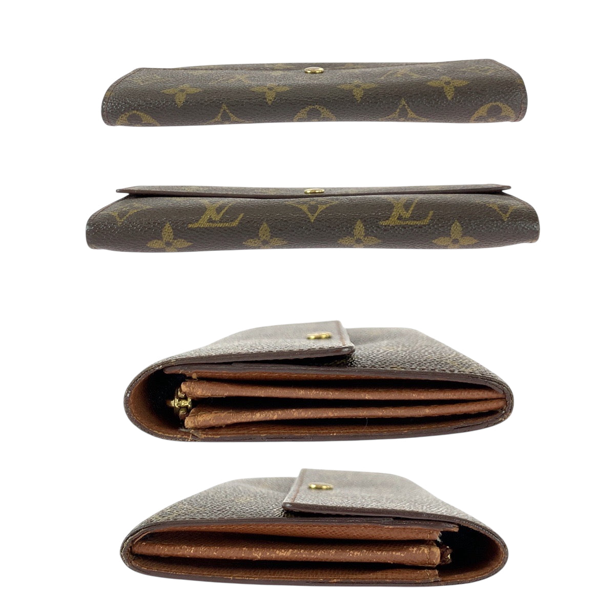 22390
LOUIS VUITTON ルイヴィトン モノグラム ポシェット ポルトモネ クレディ ブラウン ゴールド金具 PVC M61725 長財布 ロングウォレット レディース ABP10