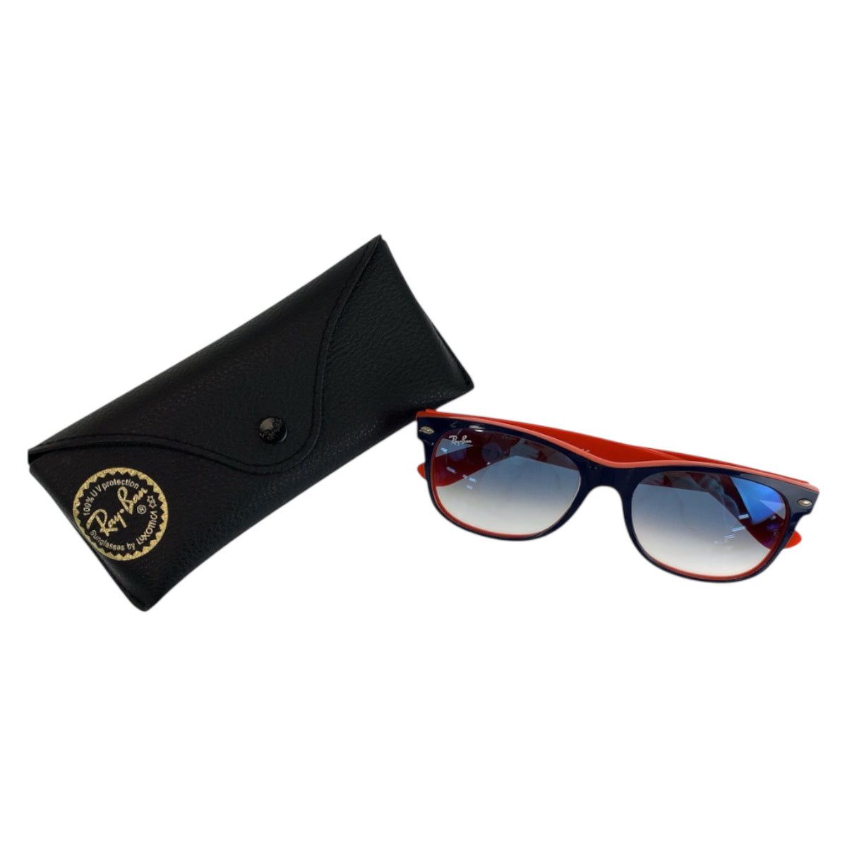 22416
Ray-Ban New Wayfarer Mirror Lens Navy Orange Silver Hardware Plastic RB2132 789/3F 55□18 2N Sunglasses Glasses Unisex Square Men's ABP13