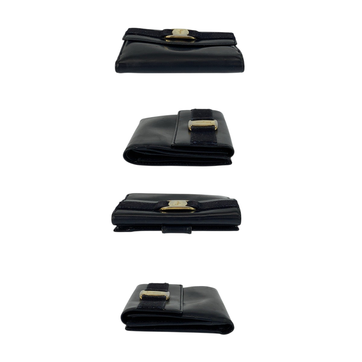 22420
Salvatore Ferragamo サルヴァトーレフェラガモ ヴァラ ネイビー ゴールド金具 レザー IK22 4068 折財布 コンパクトウォレット レディース AB3