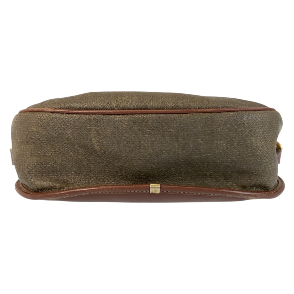 22429
GUCCI Vintage Old Gucci Brown Gold Hardware Leather / Canvas 001 084 1304 Shoulder Bag Pochette Ladies AB20
