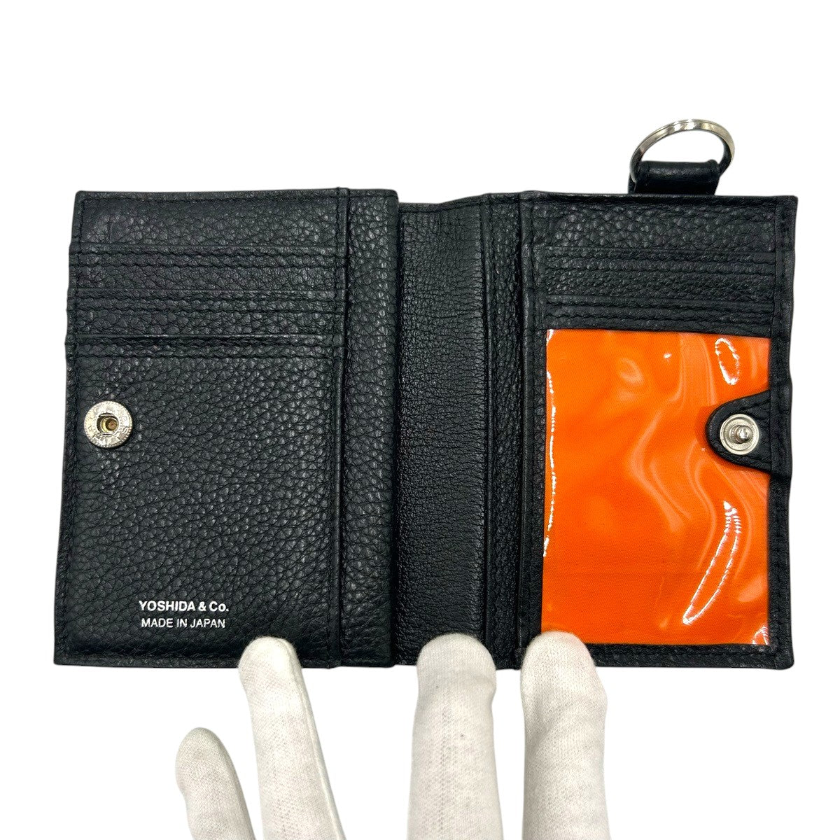 22441
PORTER ポーター CALM ブラック 黒 レザー 二つ折り財布 折財布 コンパクトウォレット メンズ AB2