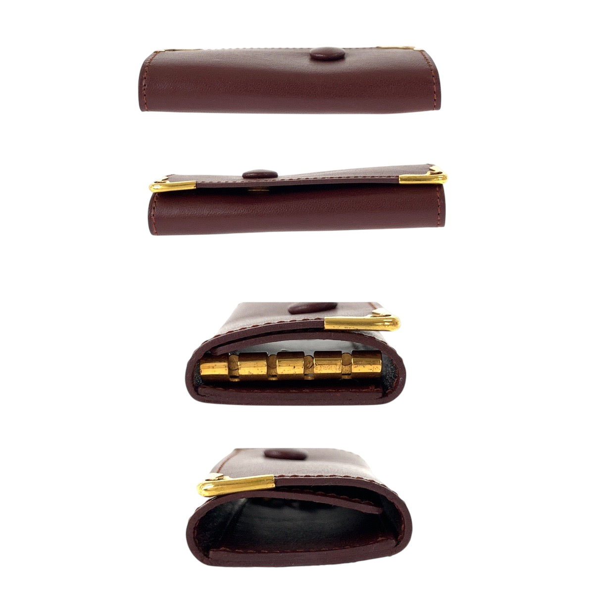 22449
CARTIER Cartier Must Line 4-Key Holder Wine Red Bordeaux Gold Hardware Leather Key Case Ladies A5