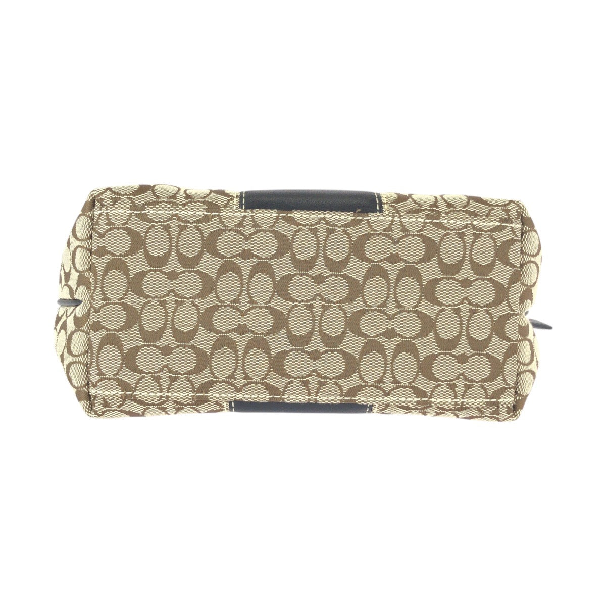 22456
COACH Signature Beige Brown Gold Hardware Canvas / Leather Handbag Accessory Pouch Ladies A7