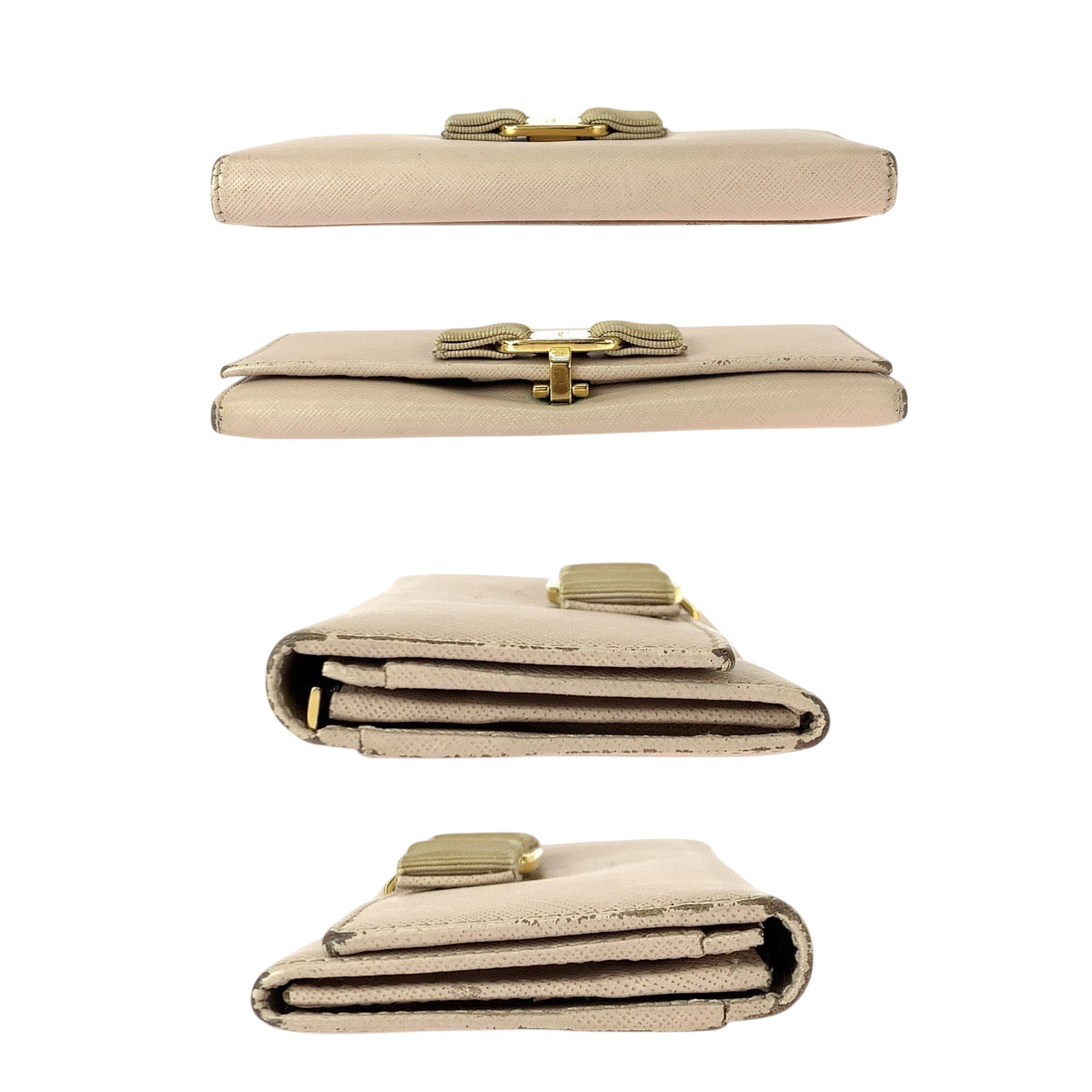 22470
Salvatore Ferragamo Vara Ribbon Beige Gold Hardware Leather K I-22B559 Long Wallet for Women AB2