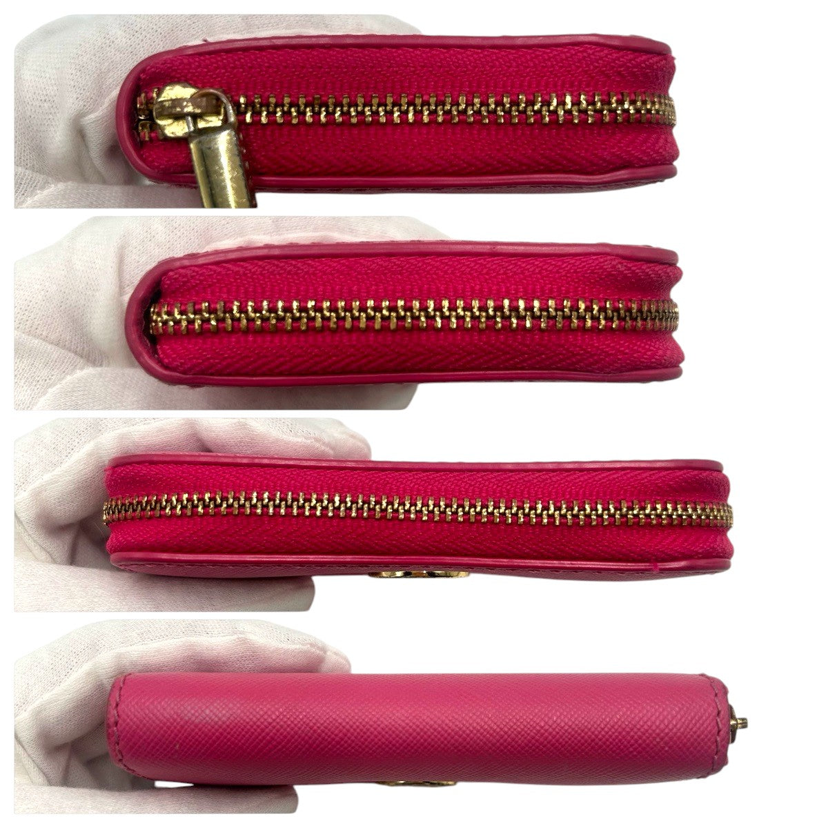22484
Tory Burch Robinson Pink Gold Hardware Leather Coin Purse Card Case Women's AB1