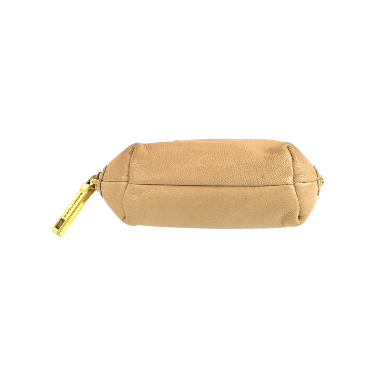 22516
DOLCE&GABBANA Beige Gold Hardware Leather Pouch Small Item Holder Unisex Ladies AB2