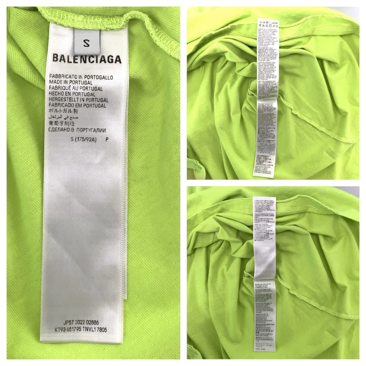 22559
BALENCIAGA バレンシアガ CAPS ボクシーフィット サイズS ライトグリーン ホワイト コットン KT93 651795 TNVL17805 半袖Tシャツ メンズ ABP30