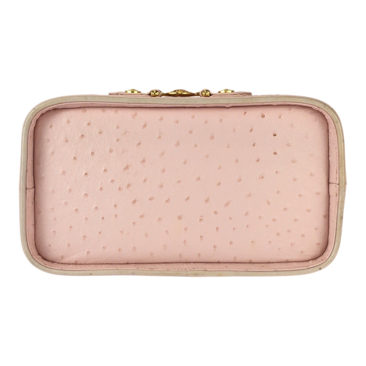 22639
VERSACE ヴェルサーチ ヴィンテージ サンバースト 型押し ピンク ゴールド金具 レザー ハンドバッグ バニティバッグ レディース AB35